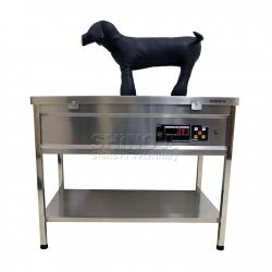 Mesa de pesaje y examen de animales
