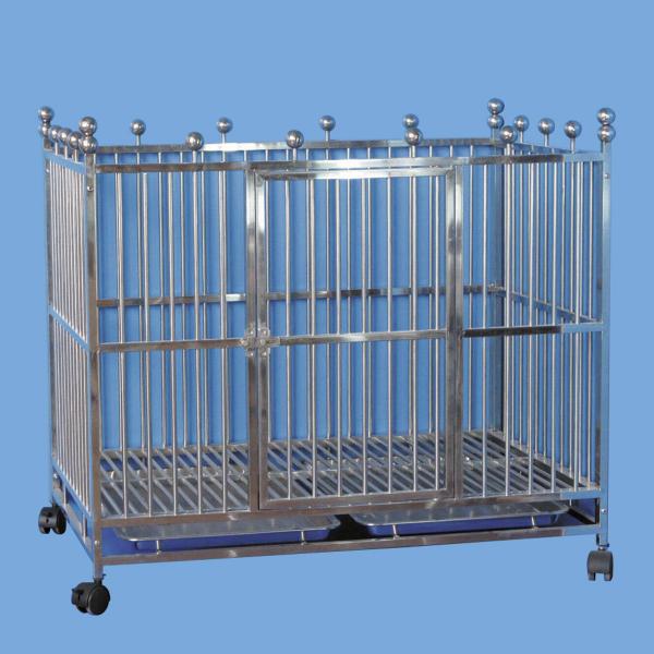 Perro jaula de acero inoxidable