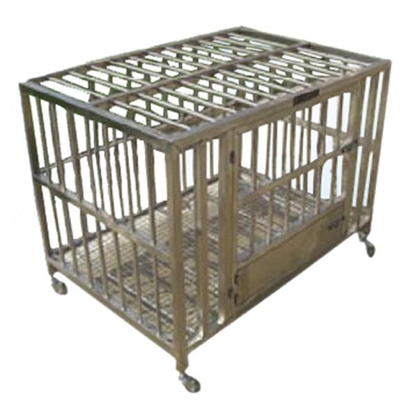 Perro jaula de acero inoxidable